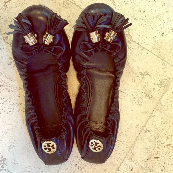 Tory Burch Shoes - Tory Burch - Black Leather Flats